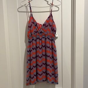 Collective Concepts Red and Blue Chevron Dress
